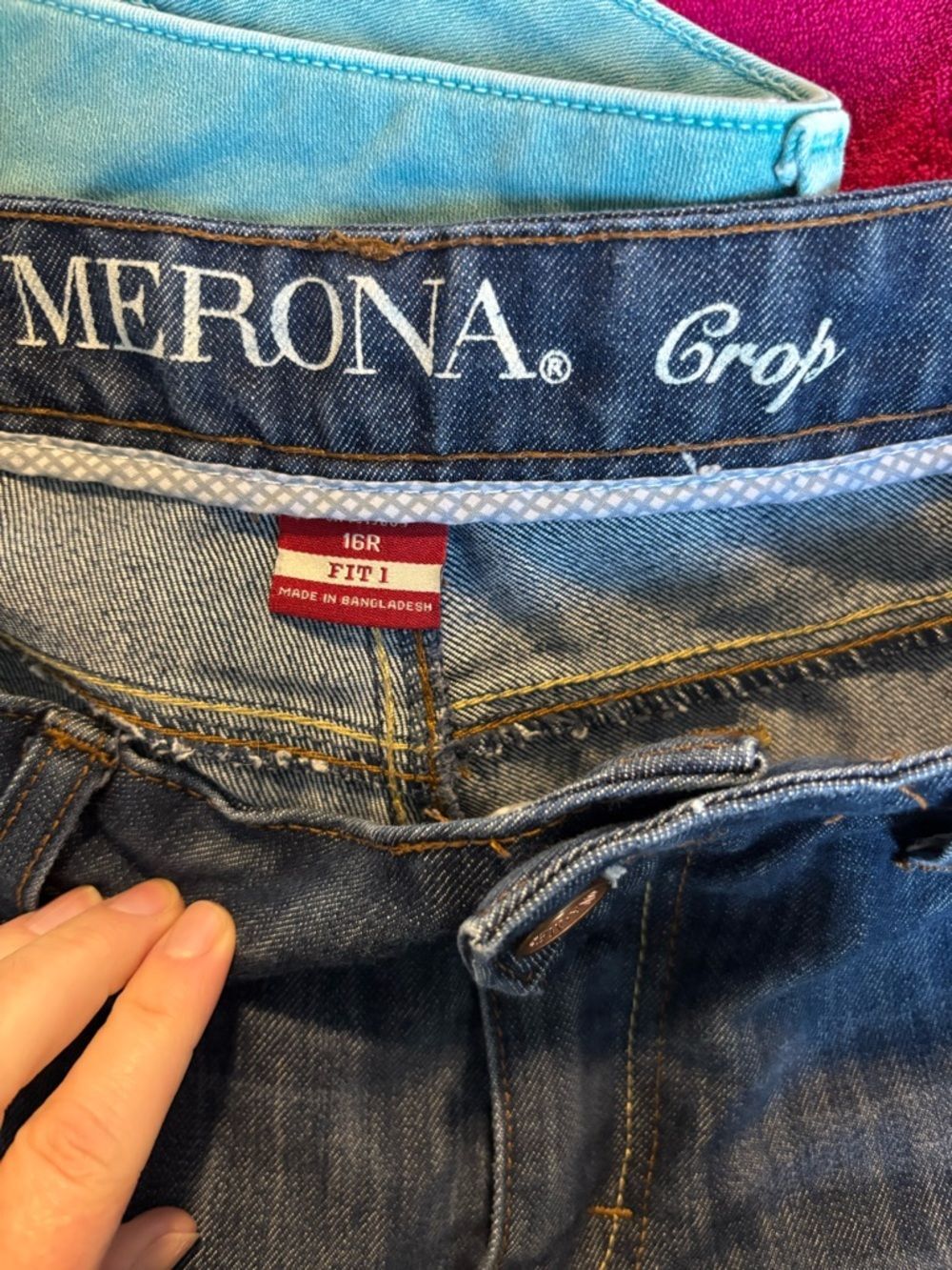 Size 16R Fit 1 Merona Jean Dark Flared Crop Jean - Picture 4 of 8